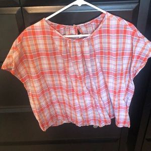 Plaid boxy madewell top